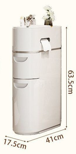 pc Slim Bathroom Storage Cabinet with Drawer & Toilet paper holder