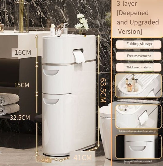 pc Slim Bathroom Storage Cabinet with Drawer & Toilet paper holder